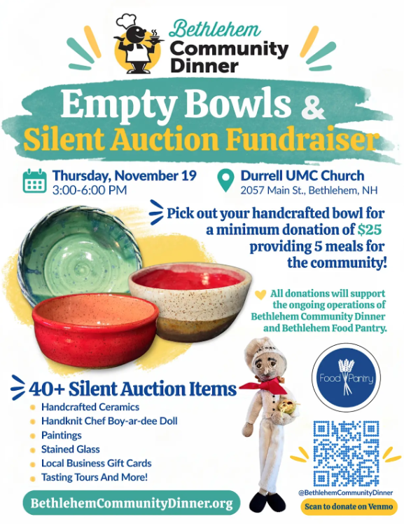 Bethlehem Community Dinner Fundraiser 11/19/26 from 3pm - 6pm